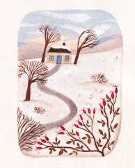 Zasněžená chaloupka (pohled)